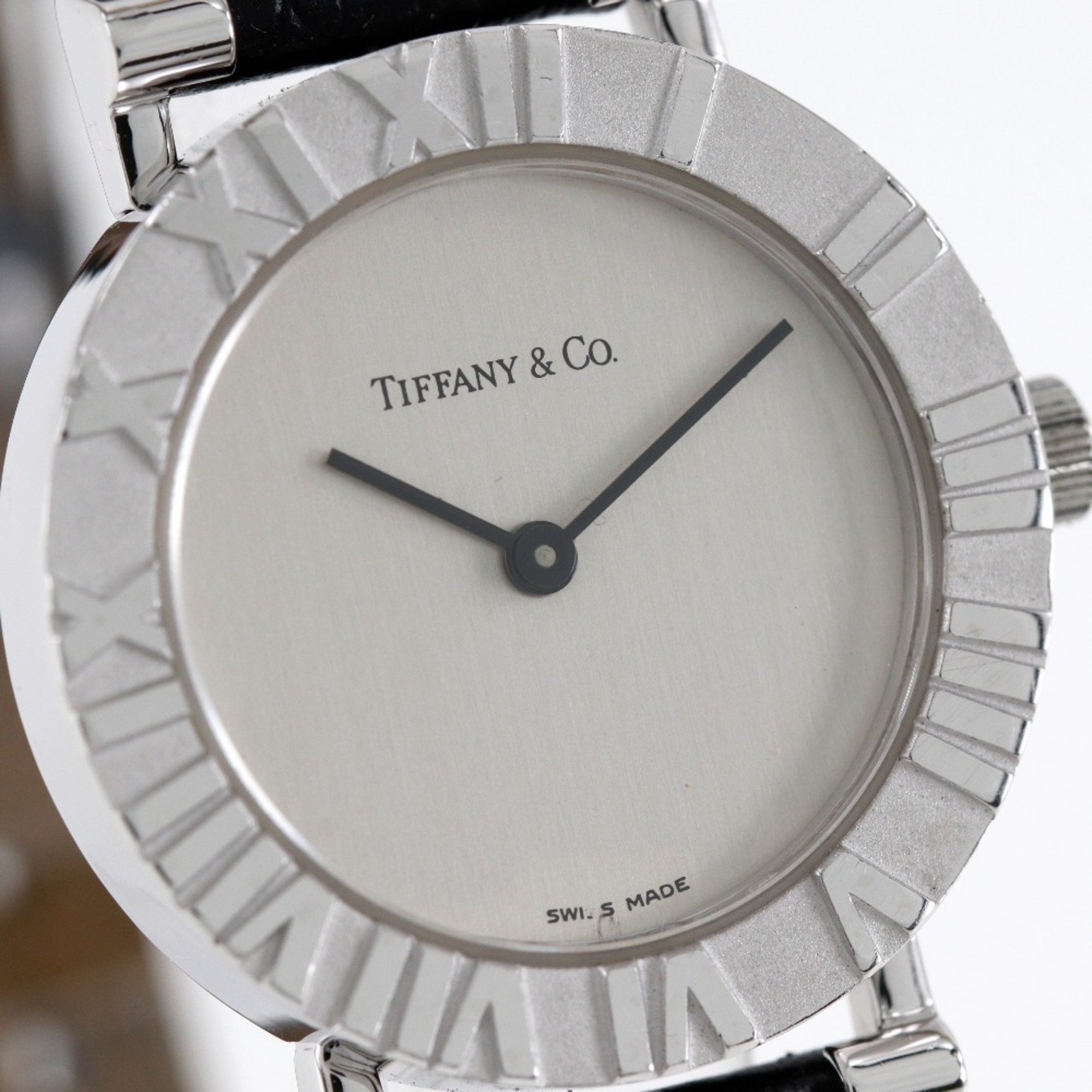 Tiffany & Co. Atlas Watch S0640 Silver 925 x Leather Quartz Analog Display Dial Women's R112224003