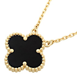 Van Cleef & Arpels Alhambra Onyx Women's Necklace VCAR5800 750 Yellow Gold Black