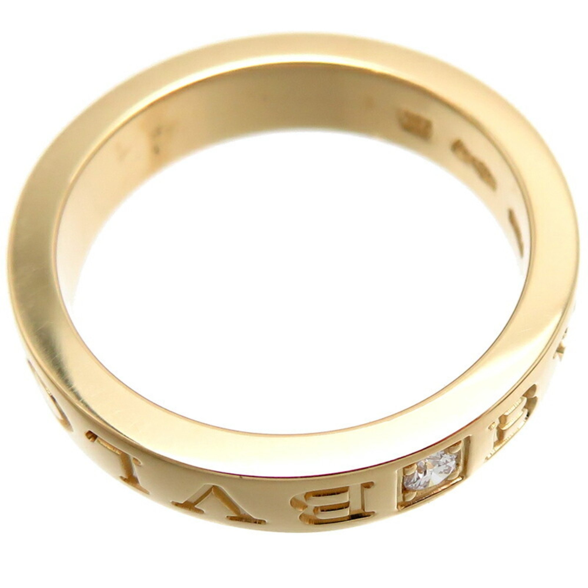 Bvlgari 0.04ct Diamond W Ladies/Men's Ring 342931 750 Yellow Gold Size 13.5