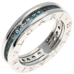 BVLGARI B-zero1 B-zero One Band XS Blue Topaz #49 Ring, K18 White Gold, Women's