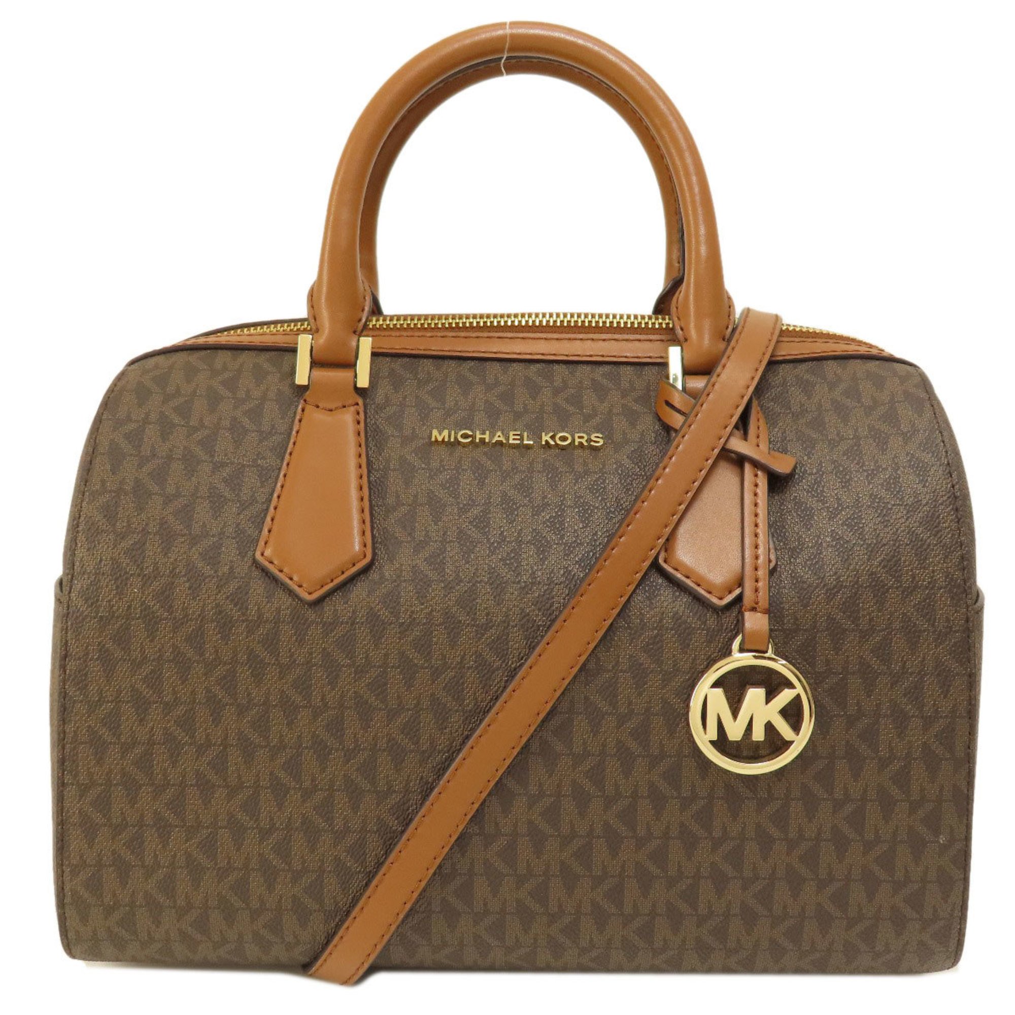 Michael Kors Boston MK Signature Bag Coated Canvas/Leather Women's