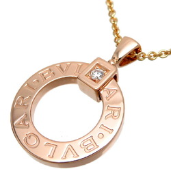 Bvlgari 0.07ct Diamond Circle Ladies Necklace 344492 750 Pink Gold