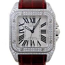 Cartier Santos 100 Watch MM After Diamond Ladies Men's W20126X8