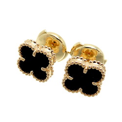 Van Cleef & Arpels Sweet Alhambra Onyx Women's Earrings VCAR4900 750 Yellow Gold