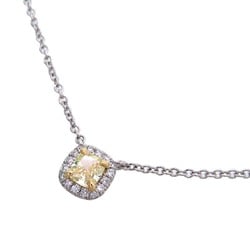 Tiffany 0.21ct Yellow Diamond Solest Ladies Necklace Pt950 Platinum
