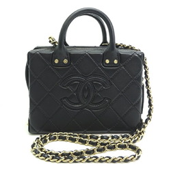 Chanel Matelasse Vanity Chain Shoulder Women's Bag AP3344 Lambskin Noir (Black)