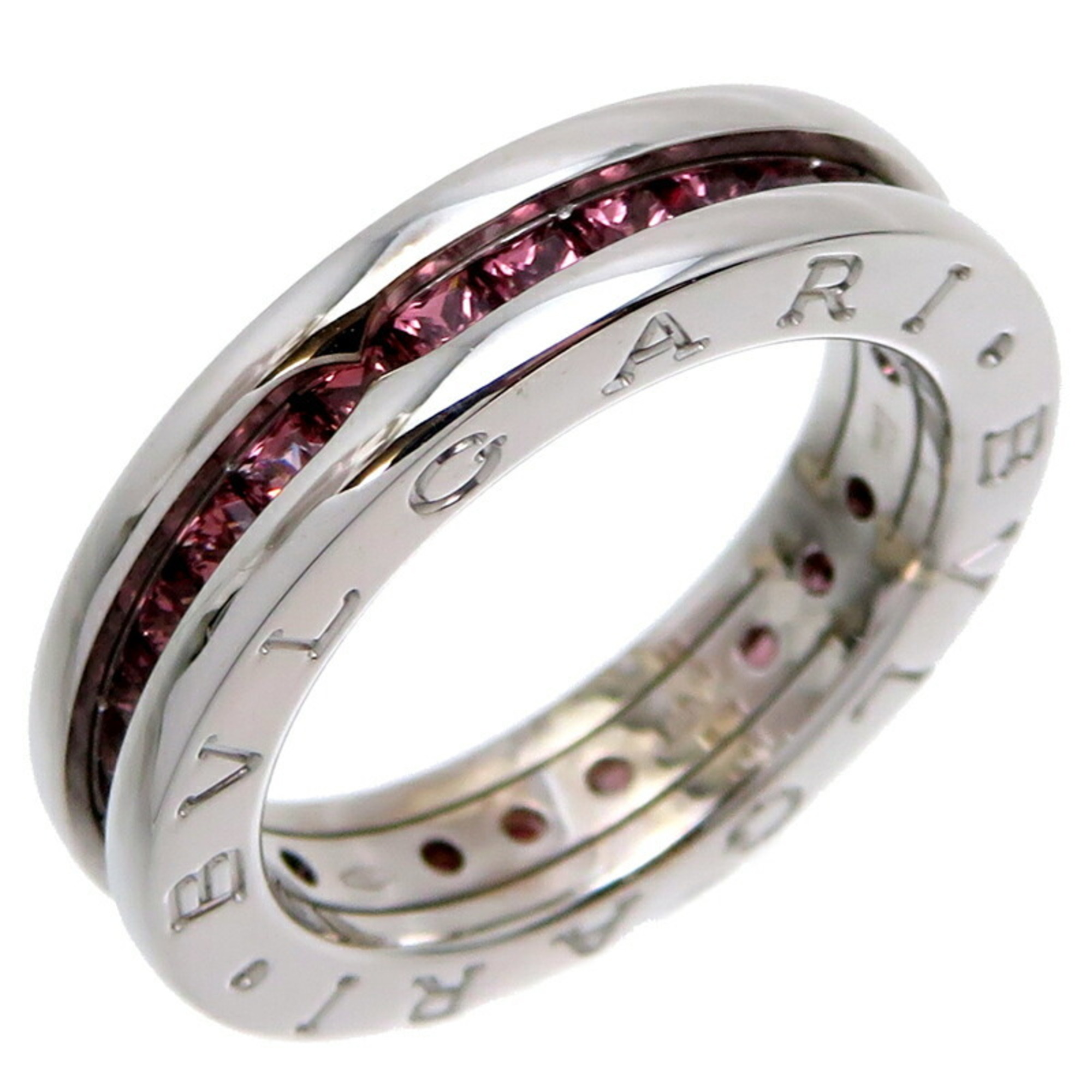 Bvlgari Bulgari #51 B.zero1 1-band Rhodolite Garnet Women's Ring, 750 White Gold, Size 11