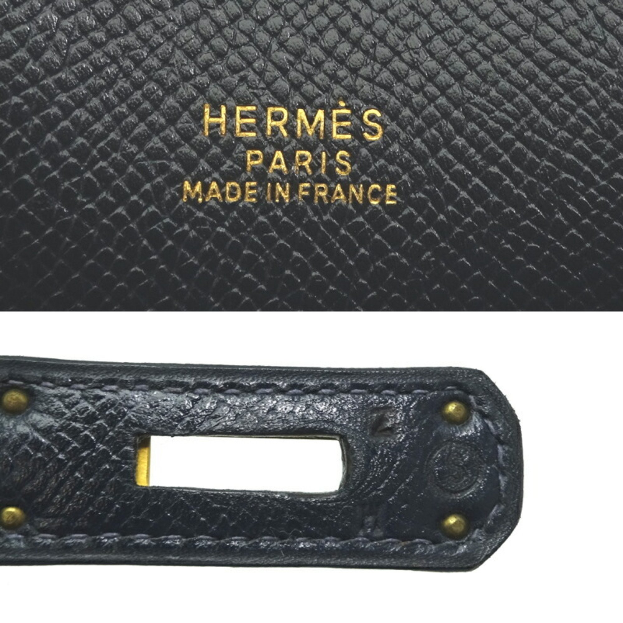 Hermes Kelly Sport MM ○S stamp 1989 Women's shoulder bag Cushvel Navy