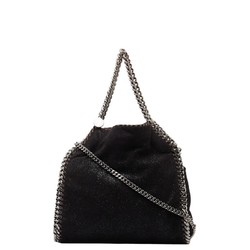 Stella McCartney Falabella Tiny Chain Shoulder Bag Handbag 371223 Black Silver Polyester Women's