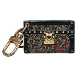 Louis Vuitton Monogram Petite Malle Charm Key Ring M78618 Brown Gold Leather Women's LOUIS VUITTON