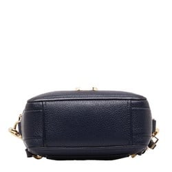 MARC JACOBS The Softshot 21 Shoulder Bag Camera Navy Leather Women's