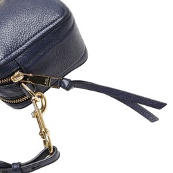 MARC JACOBS The Softshot 21 Shoulder Bag Camera Navy Leather Women's