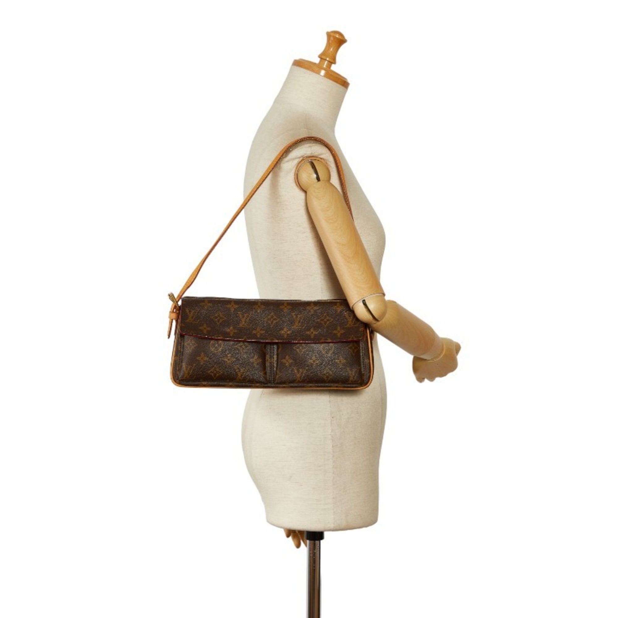 Louis Vuitton Monogram Vivacite MM Shoulder Bag Handbag M51164 Brown PVC Leather Women's LOUIS VUITTON