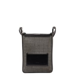 Burberry Horseferry Cross Bag, Shoulder 8050842, Grey, Black, Canvas, Leather, Women's, BURBERRY