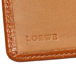 LOEWE Round Long Wallet Brown Leather Women's
