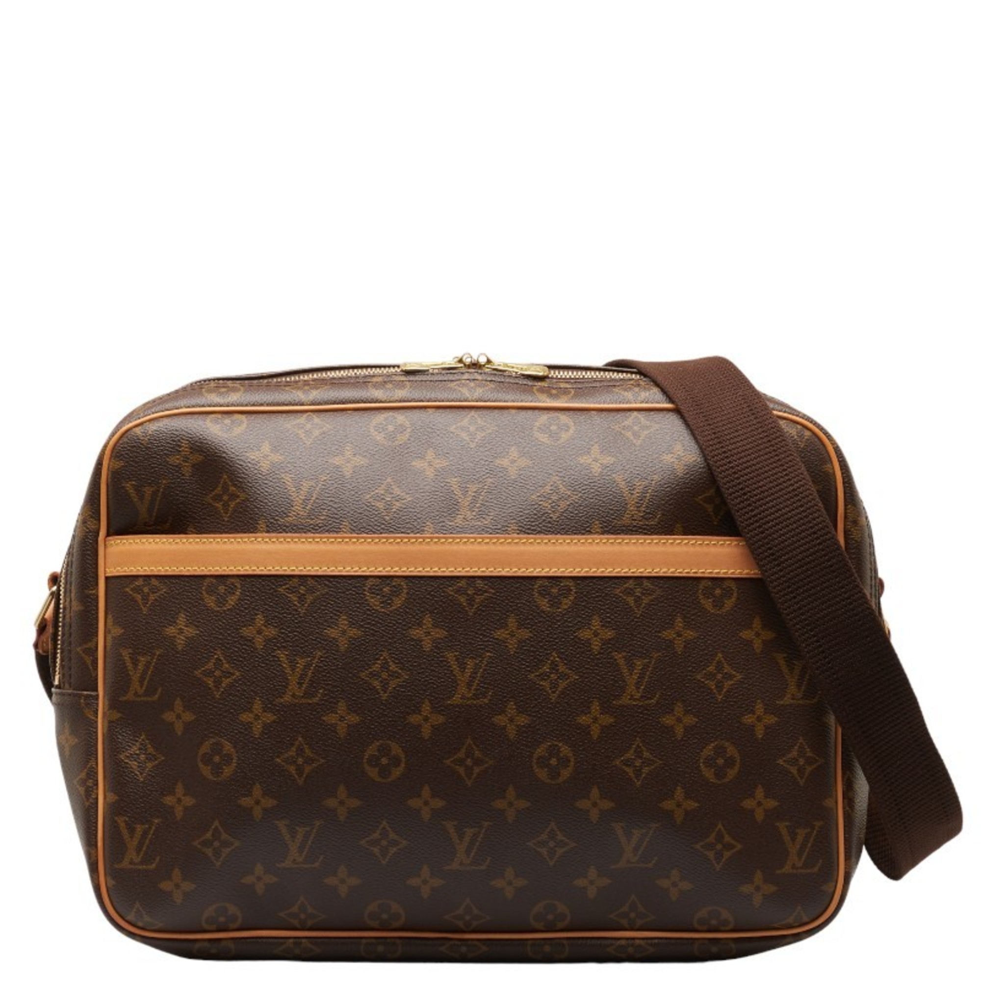 Louis Vuitton Monogram Reporter GM Shoulder Bag M45252 Brown PVC Leather Women's LOUIS VUITTON