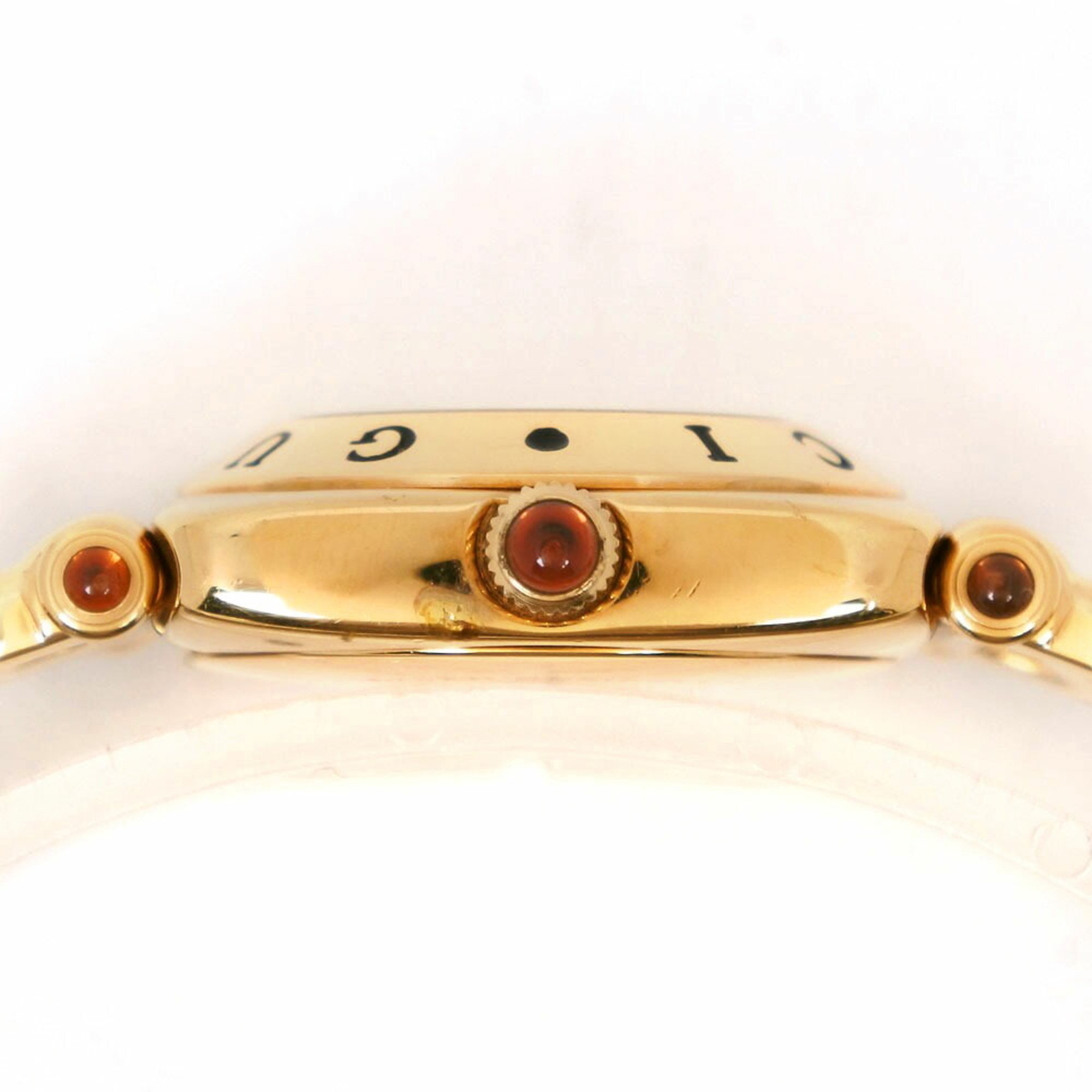 Gucci Horsebit Watch 6300L Gold Plated x Leather Quartz Analog Display Dial Women's I210123013