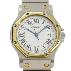 CARTIER Santos Octagon MM Watch Stainless Steel Automatic White Dial Boys
