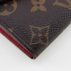 Louis Vuitton LOUIS VUITTON Portefeuille Sarah Long Wallet M62236 Monogram Canvas Coquelicot Snap Button Portefeiulle Women's