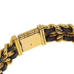 CHANEL Premiere L Watch, Gold-plated x Leather, Quartz, Analog Display, Black Dial, L, Women's