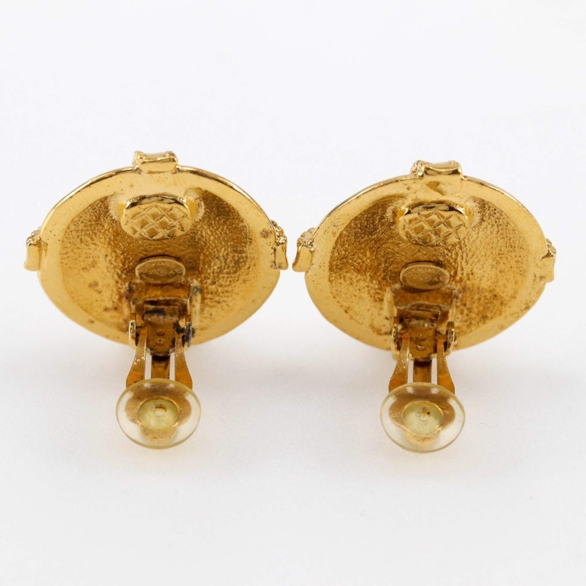 Chanel Coco Mark Earrings, Gold Plated, 1997, 97A, Approx. 20.2g, COCO Mark, Women's