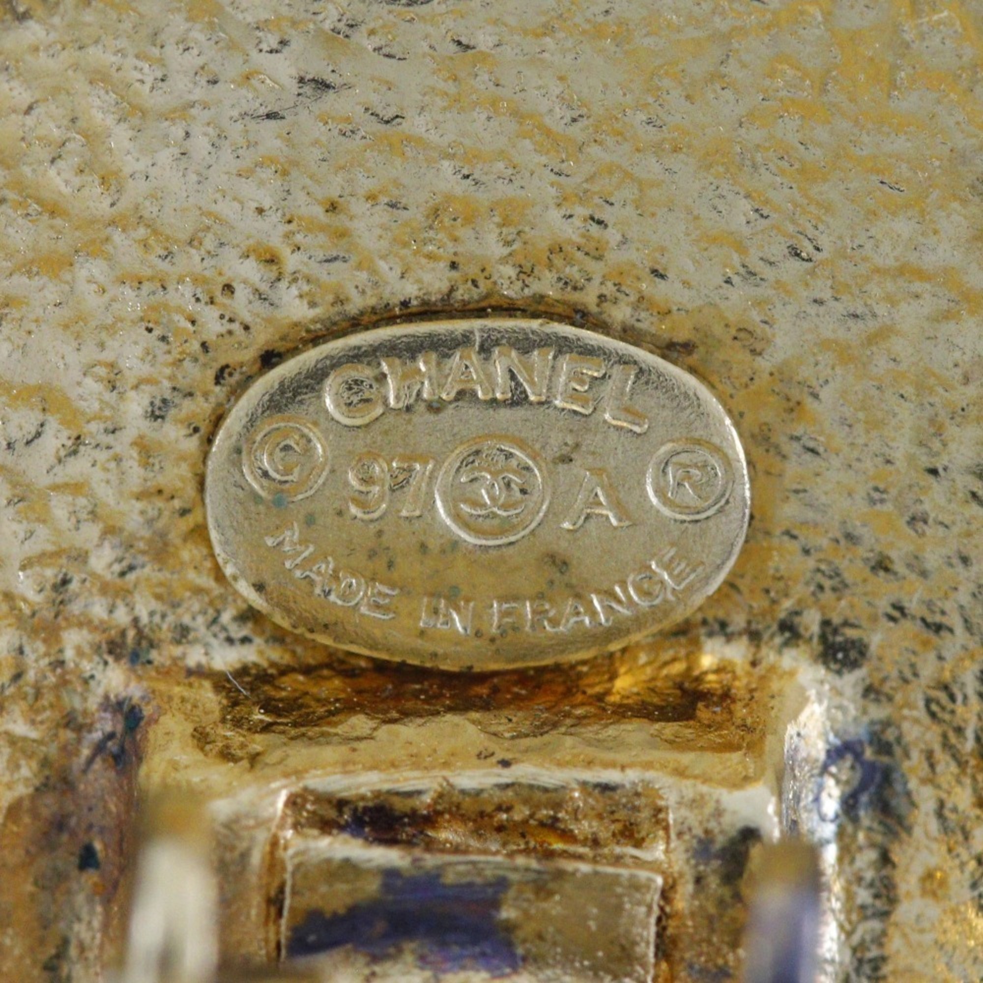 Chanel Coco Mark Earrings, Gold Plated, 1997, 97A, Approx. 20.2g, COCO Mark, Women's