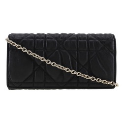 Christian Dior Chain Wallet Long 02-LU Calfskin Snap Button wallet for women