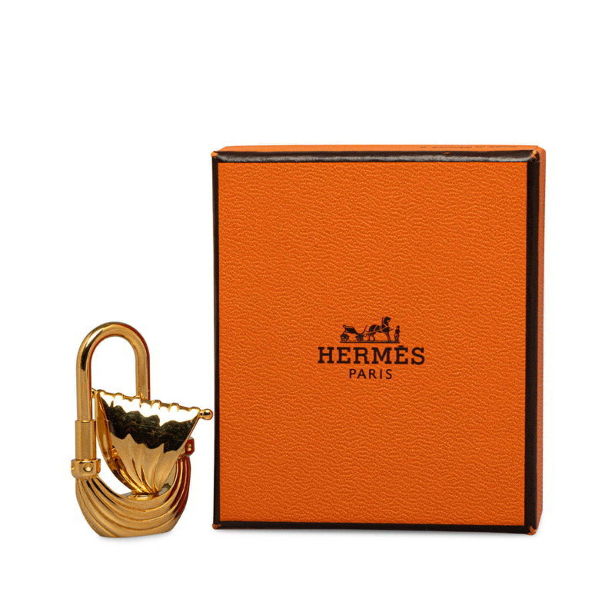 Hermes Paris Air, Wind, Sailing Ship, Yacht, Padlock, Gold Plated, Women's, HERMES