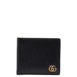 Gucci GG Marmont Bi-fold Wallet 42876 Black Gold Leather Women's GUCCI