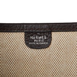 Hermes Evelyn 2 PM Dou Shoulder Bag Beige Brown Toile H Leather Women's HERMES