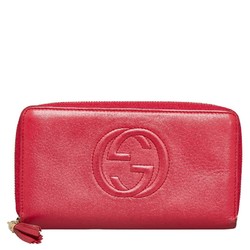 Gucci Interlocking G Soho Tassel Round Long Wallet 308280 Pink Leather Women's GUCCI