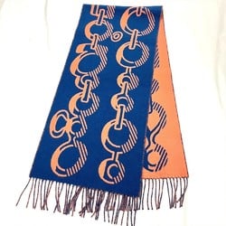 Hermes HERMES Scarf Cashmere 141cm Blue Rose Dore Buckle Do Re Boucles