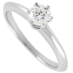 Tiffany & Co. Solitaire Ring, Diamond, 0.29ct, Size 8, Pt950, Women's