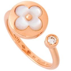 Louis Vuitton Berg Sun Blossom Ring Diamond #51 Q9L68E K18PG MOP Women's