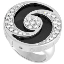 BVLGARI Optical Ring, Diamond, Size 9, K18WG, SS, Women's