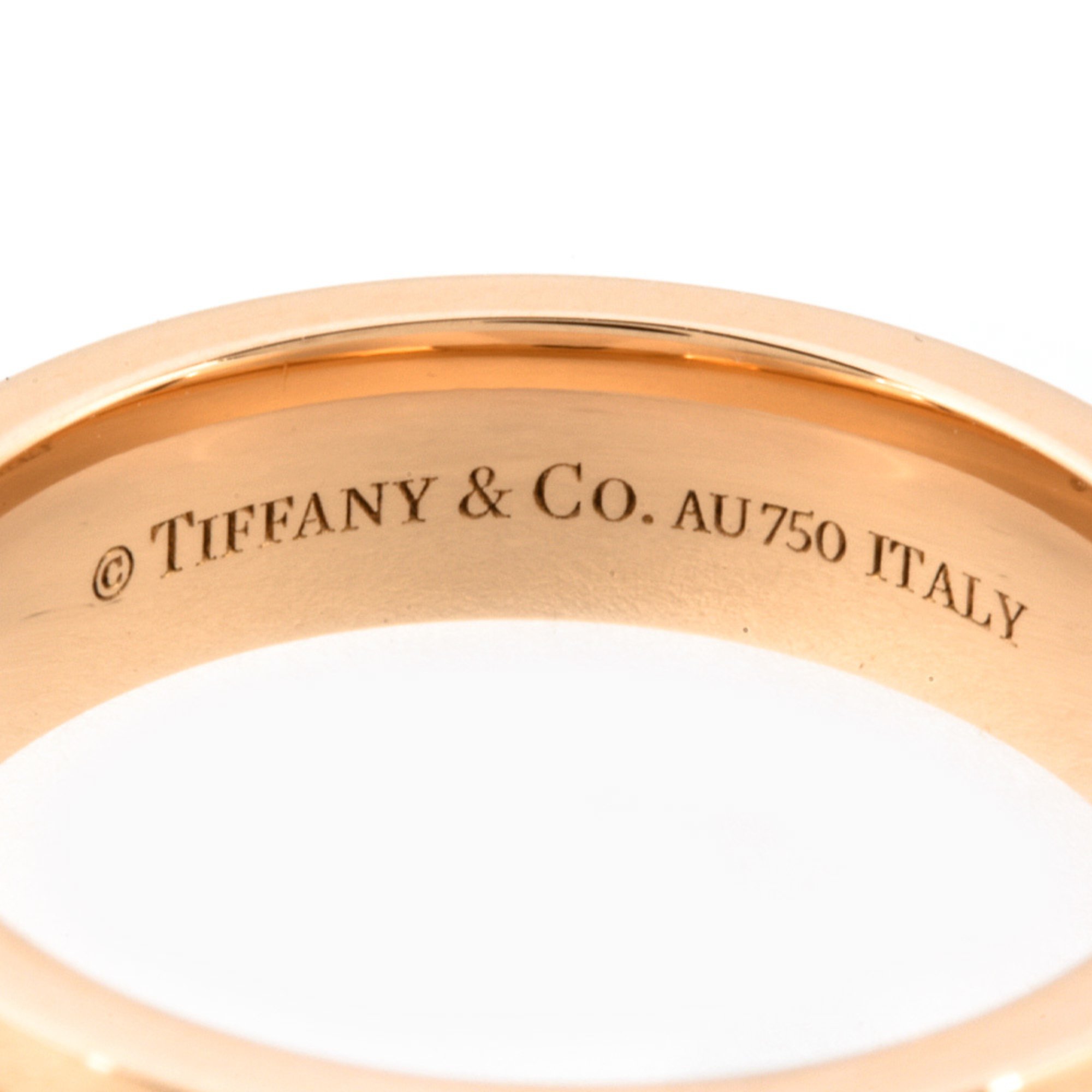 Tiffany & Co. T Narrow Ring, Diamond, Size 6, K18PG, Women's