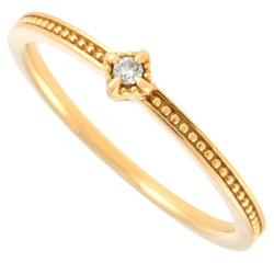 agete Ring Diamond 0.01ct Size 9 K18PG 1.4g Women's