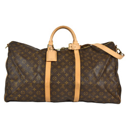 Louis Vuitton Keepall Bandouliere 60 Boston Bag Monogram Canvas Tanned Leather M41412 FL1010