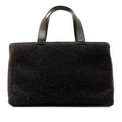 Prada Handbag B8385 Grey Black Wool Leather Women's PRADA