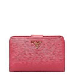 Prada Saffiano Bi-fold Wallet 1ML225 Pink Leather Women's PRADA