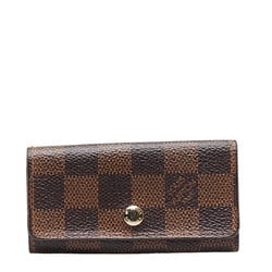 Louis Vuitton Damier Multicle 4 4-ring key case N62631 Brown PVC Leather Women's LOUIS VUITTON