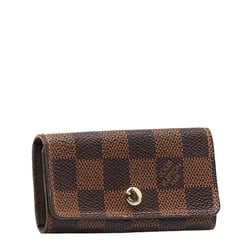 Louis Vuitton Damier Multicle 4 4-ring key case N62631 Brown PVC Leather Women's LOUIS VUITTON