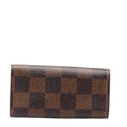 Louis Vuitton Damier Multicle 4 4-ring key case N62631 Brown PVC Leather Women's LOUIS VUITTON