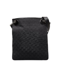 Gucci GG Canvas Shoulder Bag 120842 Black Leather Women's GUCCI