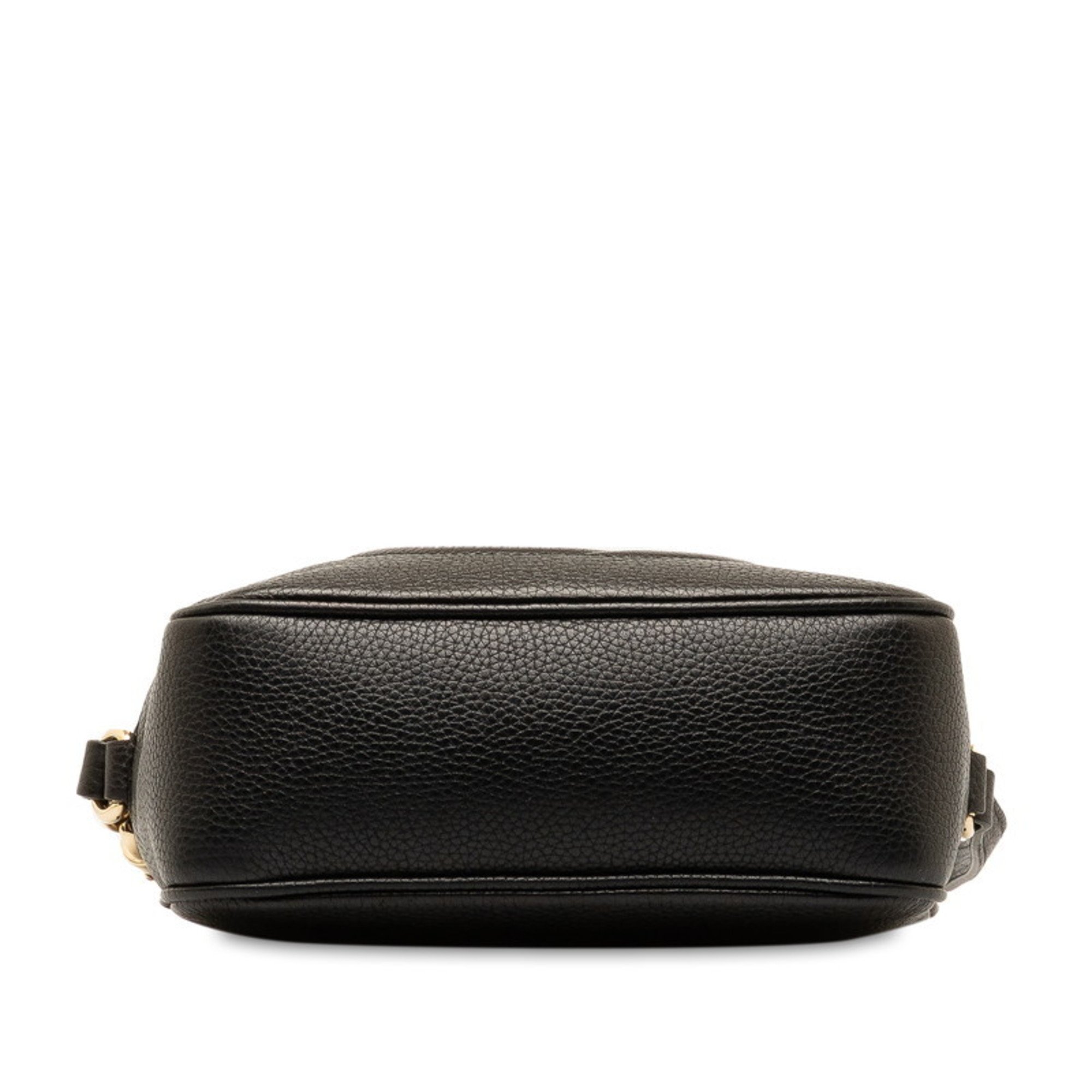 Gucci Interlocking G Soho Small Disco Tassel Shoulder Bag 308364 Black Leather Women's GUCCI