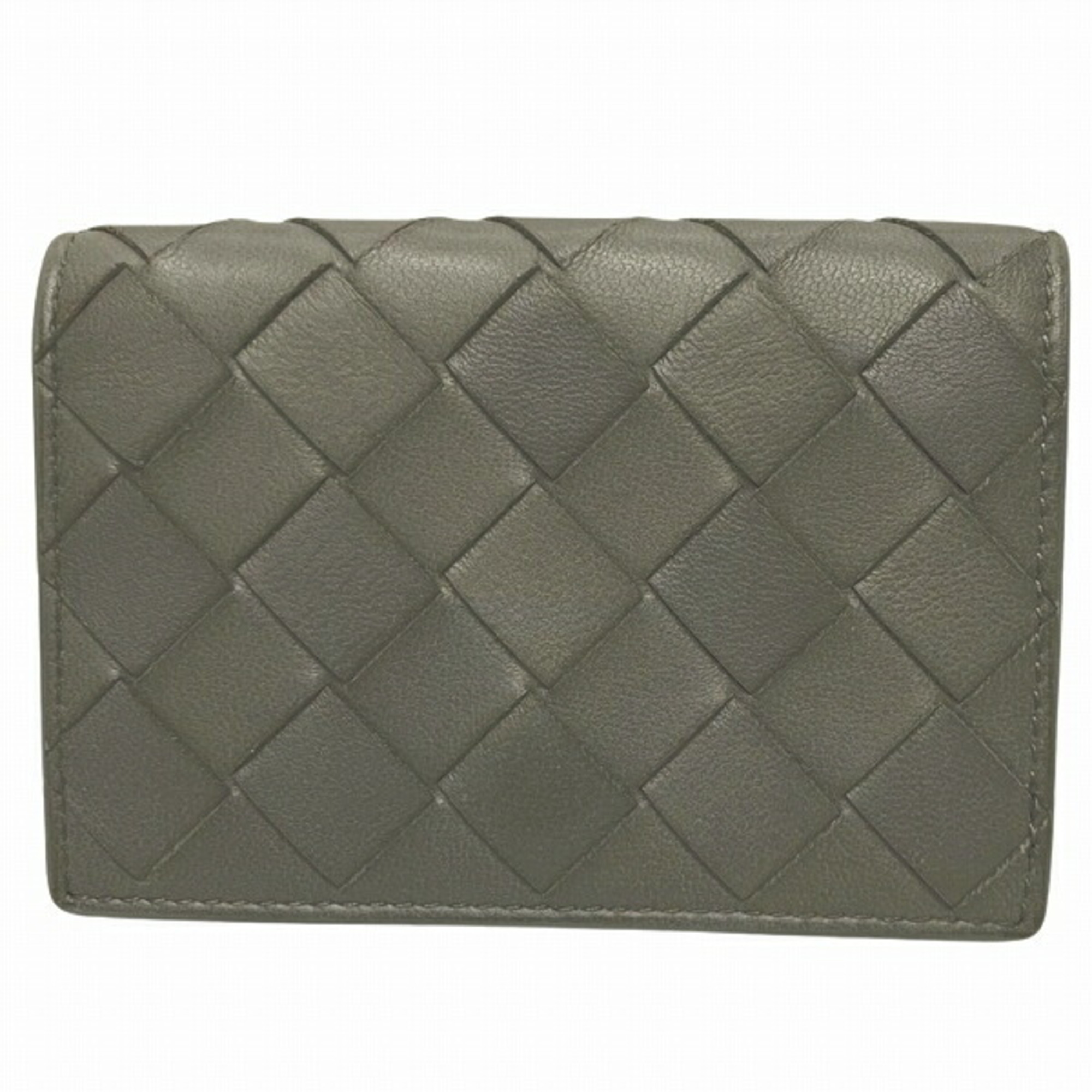 Bottega Veneta Intrecciato Grey Accessory Business Card Holder for Women