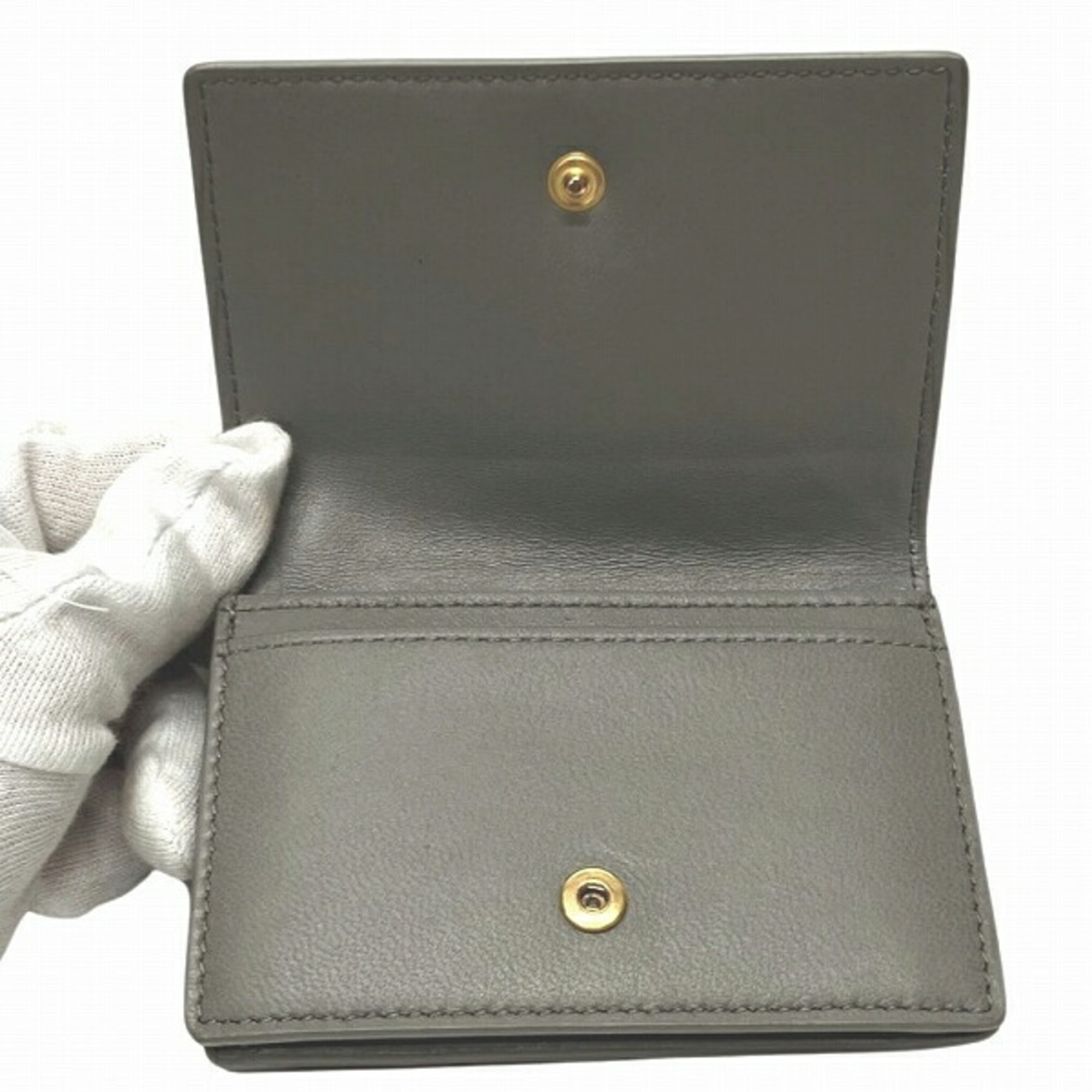 Bottega Veneta Intrecciato Grey Accessory Business Card Holder for Women