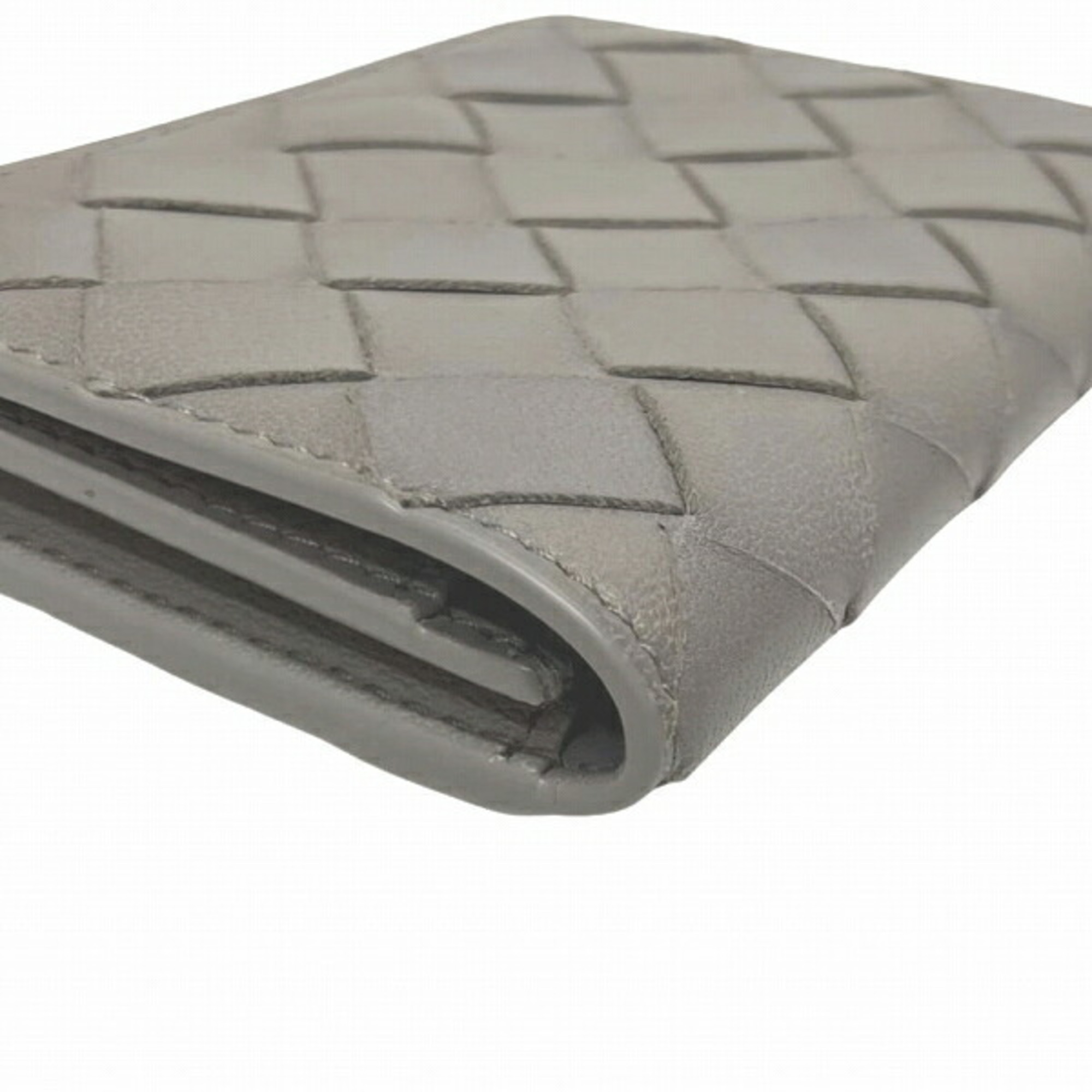 Bottega Veneta Intrecciato Grey Accessory Business Card Holder for Women