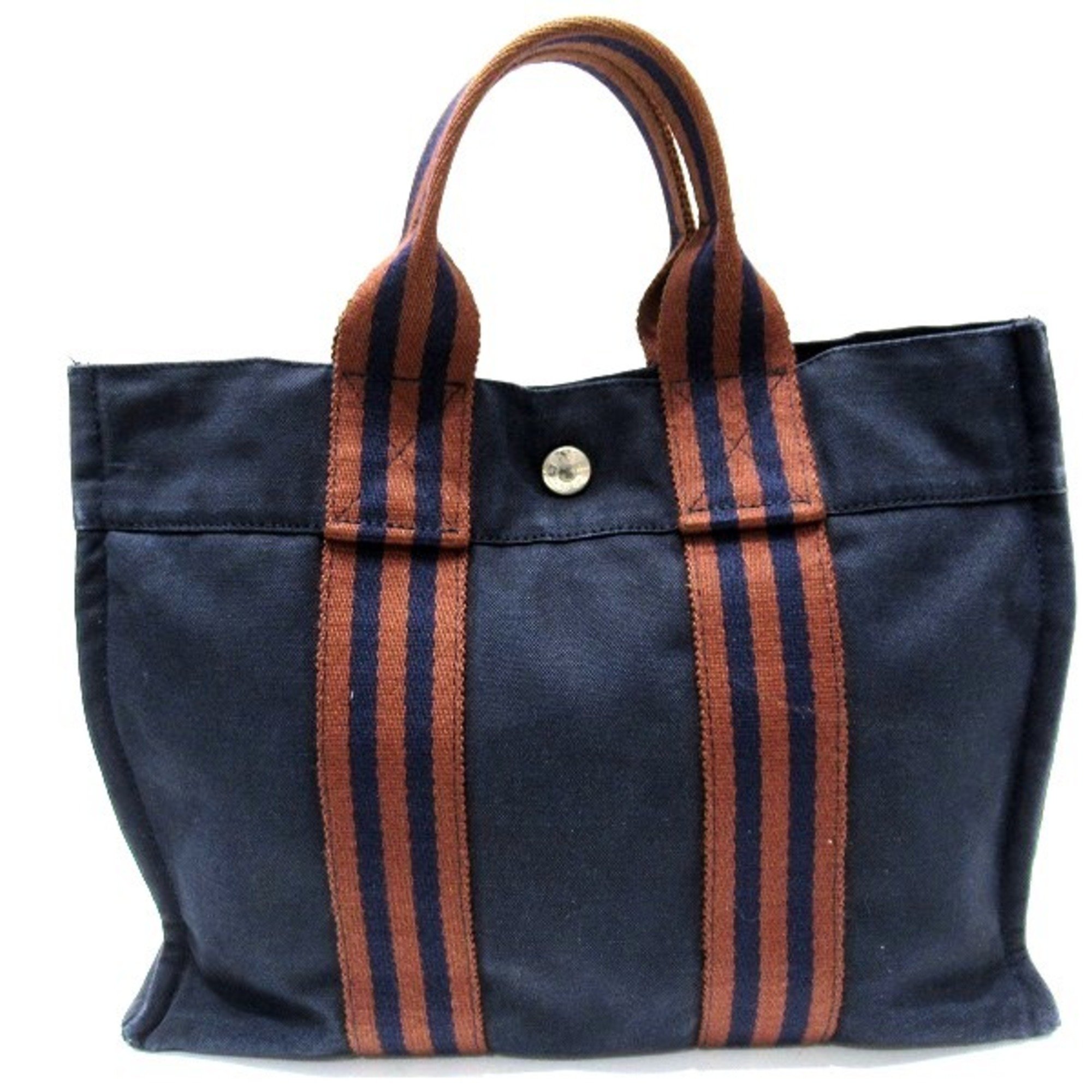 Hermes Foultou PM Navy Bag Tote Women's