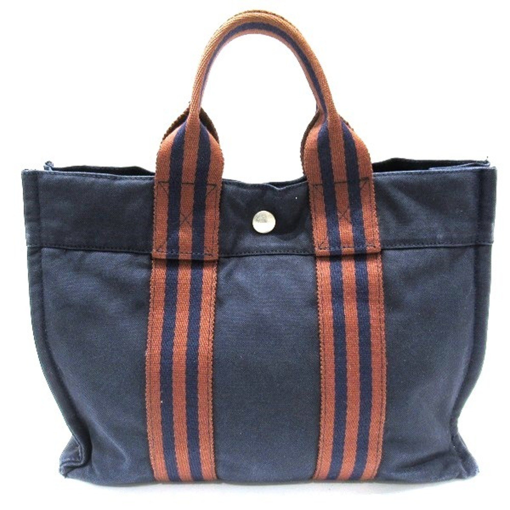 Hermes Foultou PM Navy Bag Tote Women's